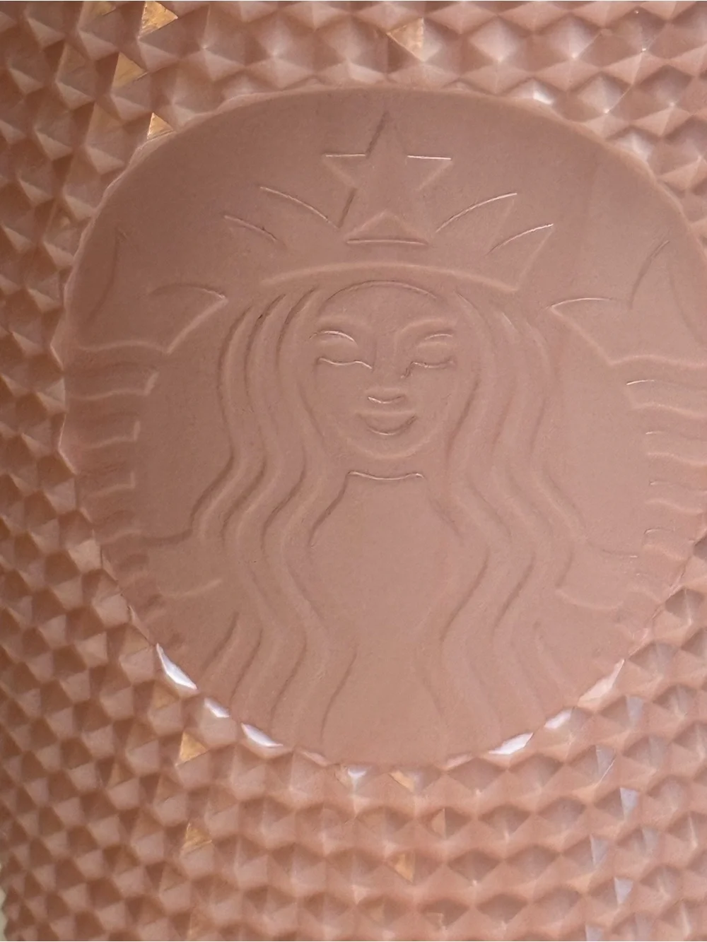 Starbucks pink studded venti cold cup tumbler faceted diamond cut lid 24 oz